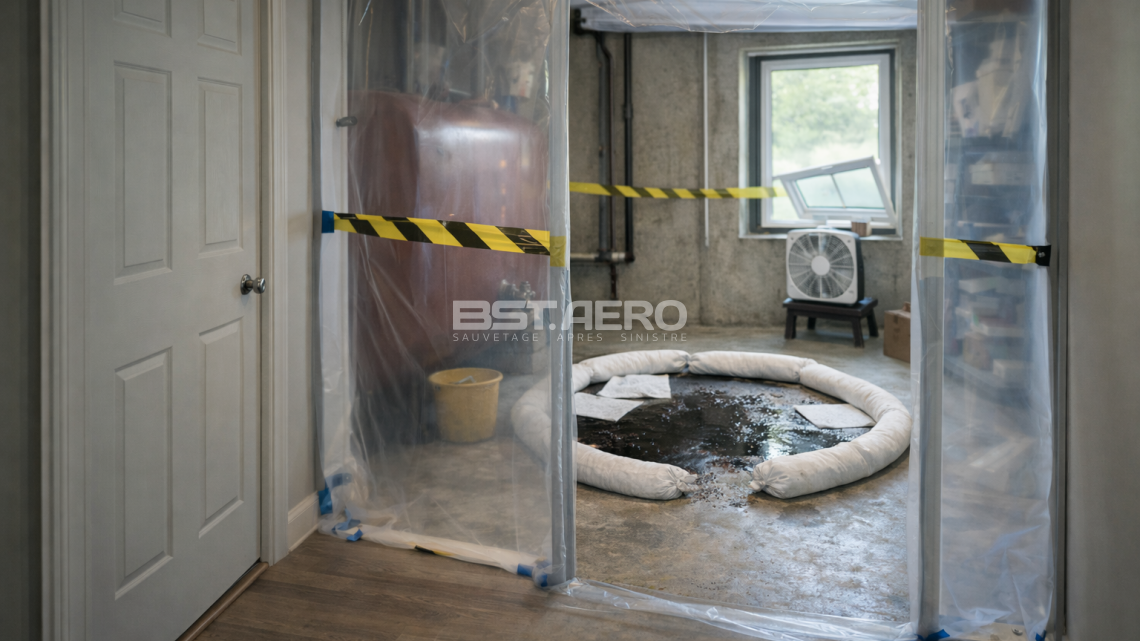 onfinement d&rsquo;une zone touch&eacute;e par fioul