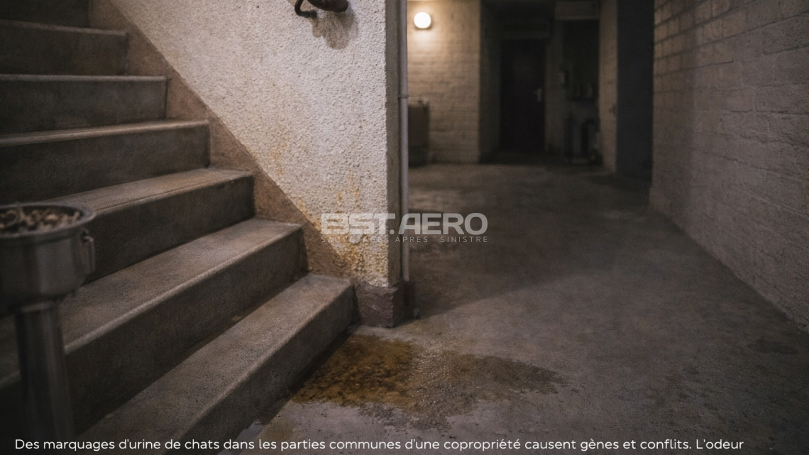 odeur urine de chats dans parties communes